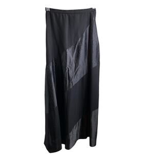 Vintage Young Innocent By Arpeja Women's Black Patchwork Maxi‎ Skirt Size S Boho